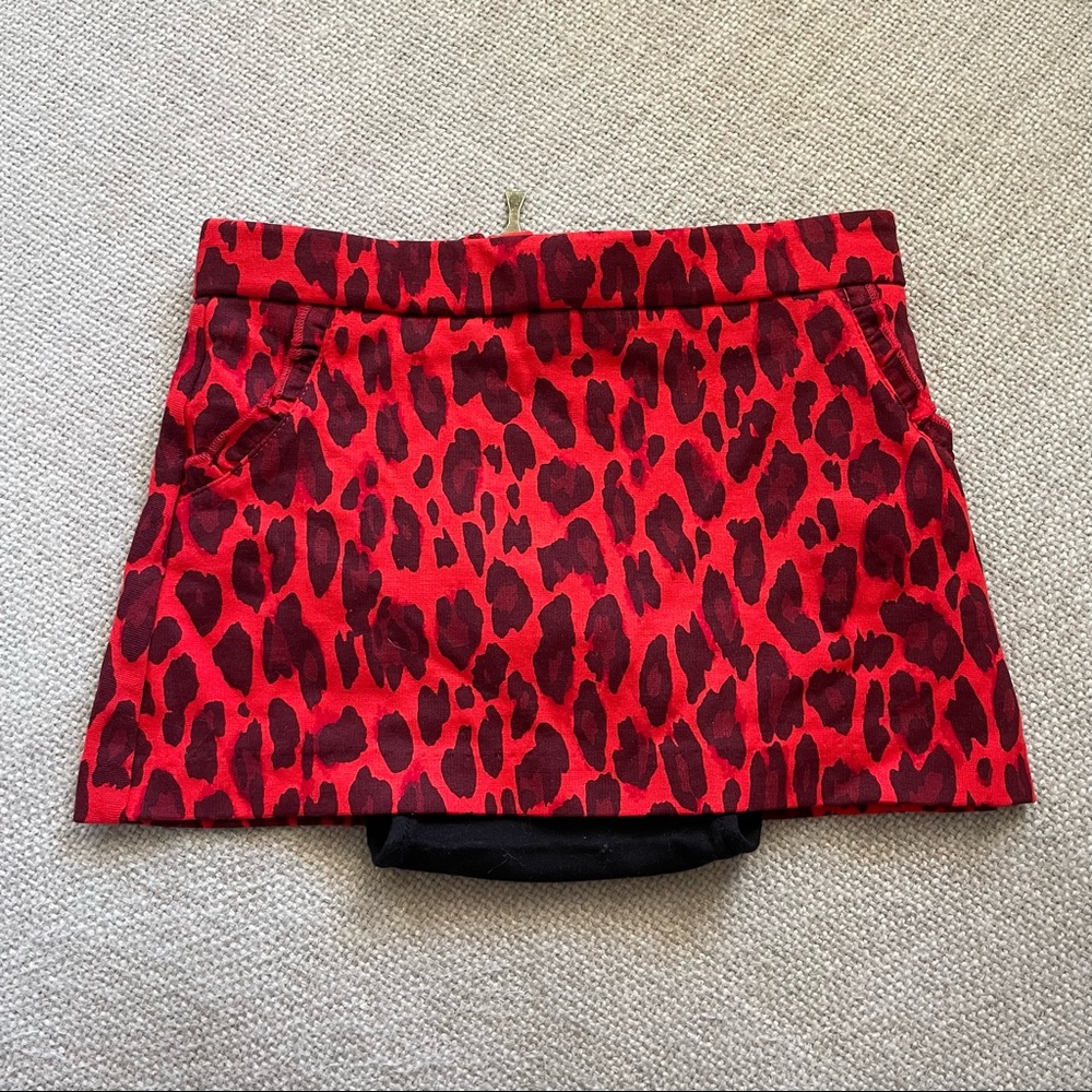 {Kate Spade} Little Girl Red Cheetah Print Skort